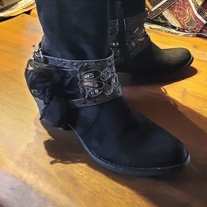 Size 8.5 Black Suede Boots